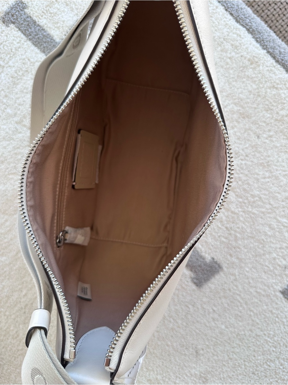 Coach Chalk Crescent Shoulder Bag with Logo Strap - Picture 7 of 8